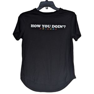 Friends Logo woman's shirt black multi color size medium EUC